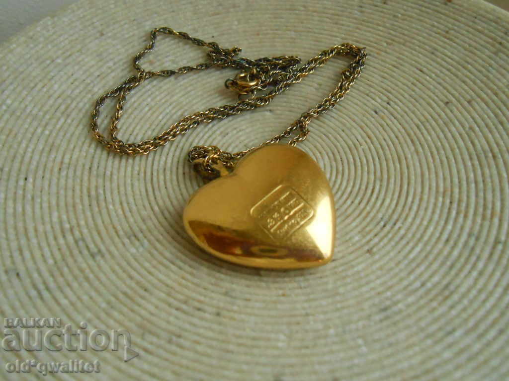 Silver NECKLACE with gilding and Diamond, FRANKLIN MINT - 5 Silver NECKLACE with gilding and Diamond, FRANKLIN MINT - 5