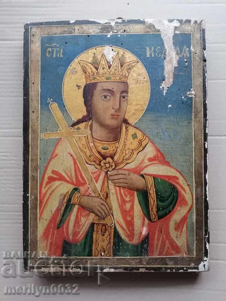 Painted icon 19th century world Sunday cross picture with price € 436.93 | 854.56 BGN