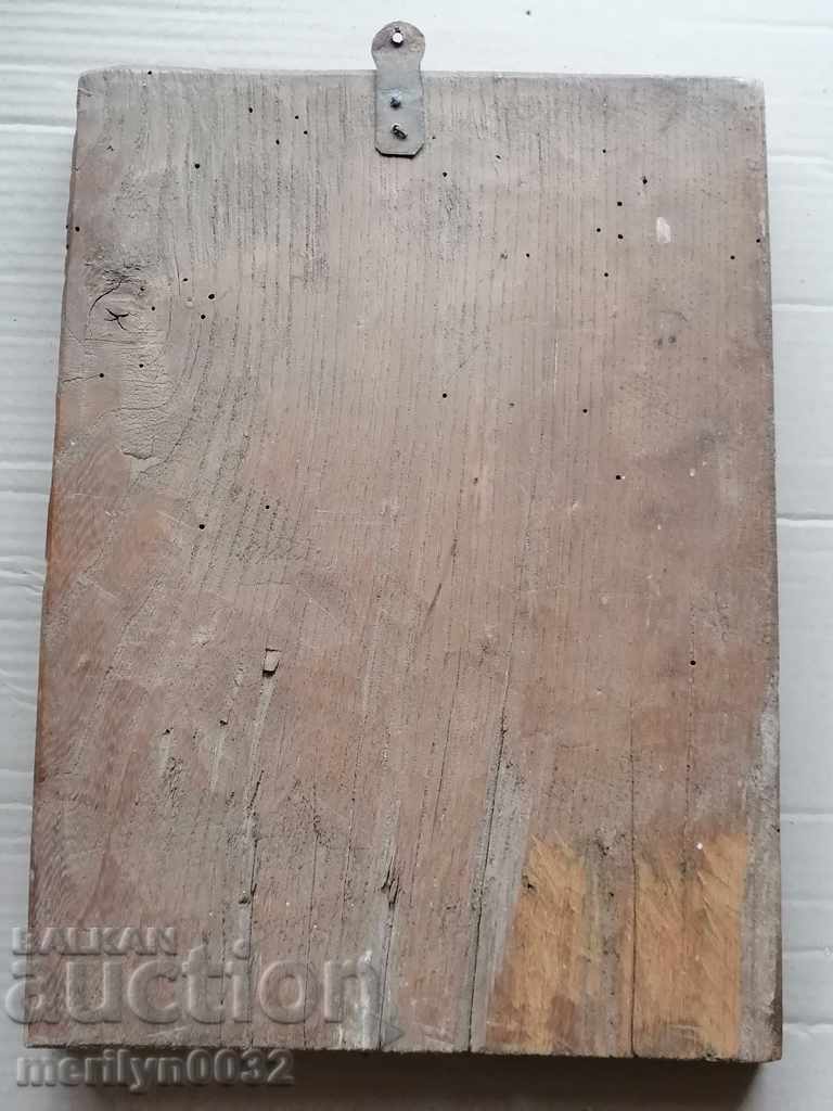 Auction  Painted icon 19th century world Sunday cross picture