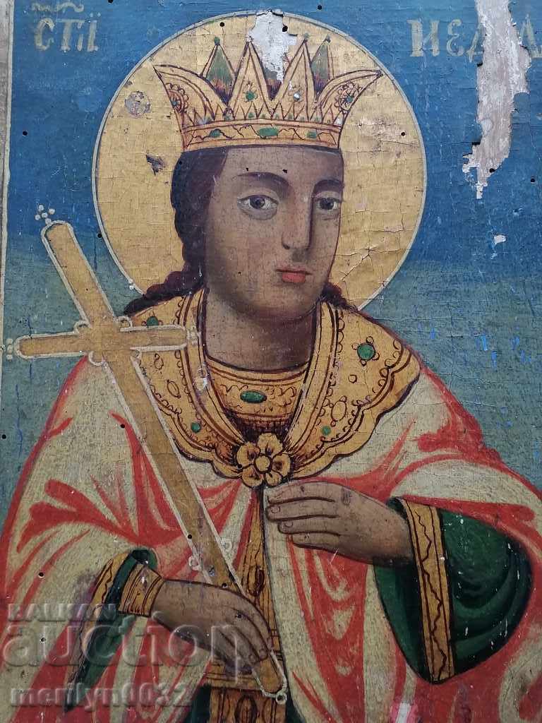 Painted icon 19th century world Sunday cross picture