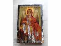 Painted icon Archangel Michael 19th century cross painting
