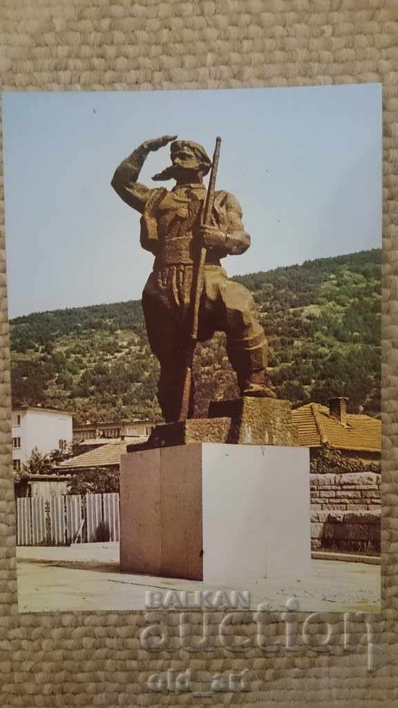 Carte poștală - Sliven, Monumentul lui Panayot Hitov