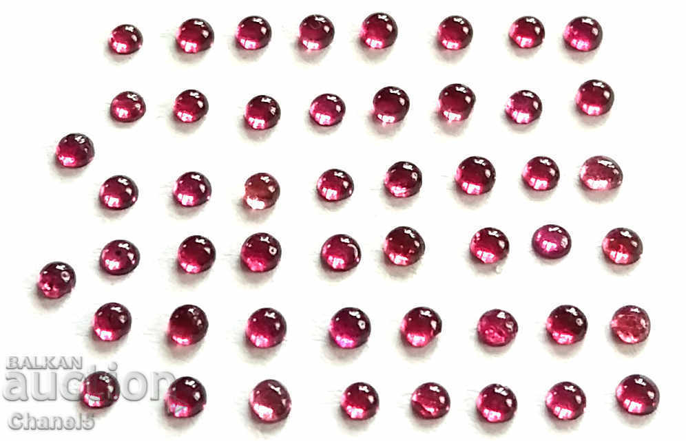 Auction  NATURAL GARNETS, RHODONITE - 50 pcs. CABOCHON (341)
