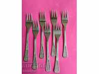 7 small forks of the factory P. Denev Gabrovo - for dessert - 14.5