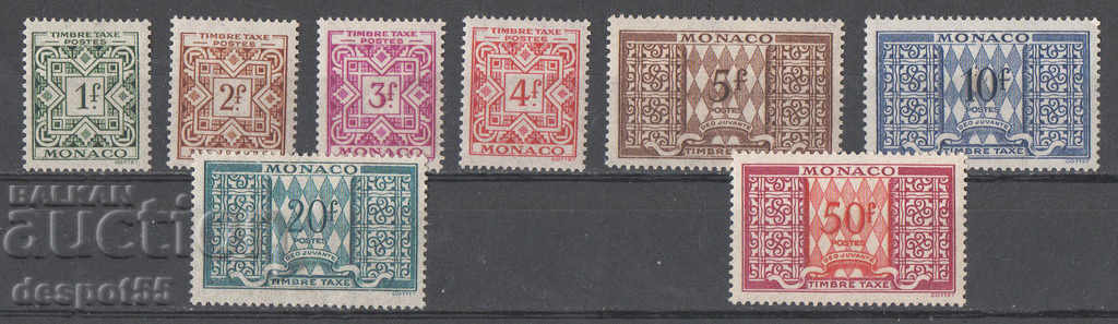 1946-50. Монако. Цифрови марки с орнамент.