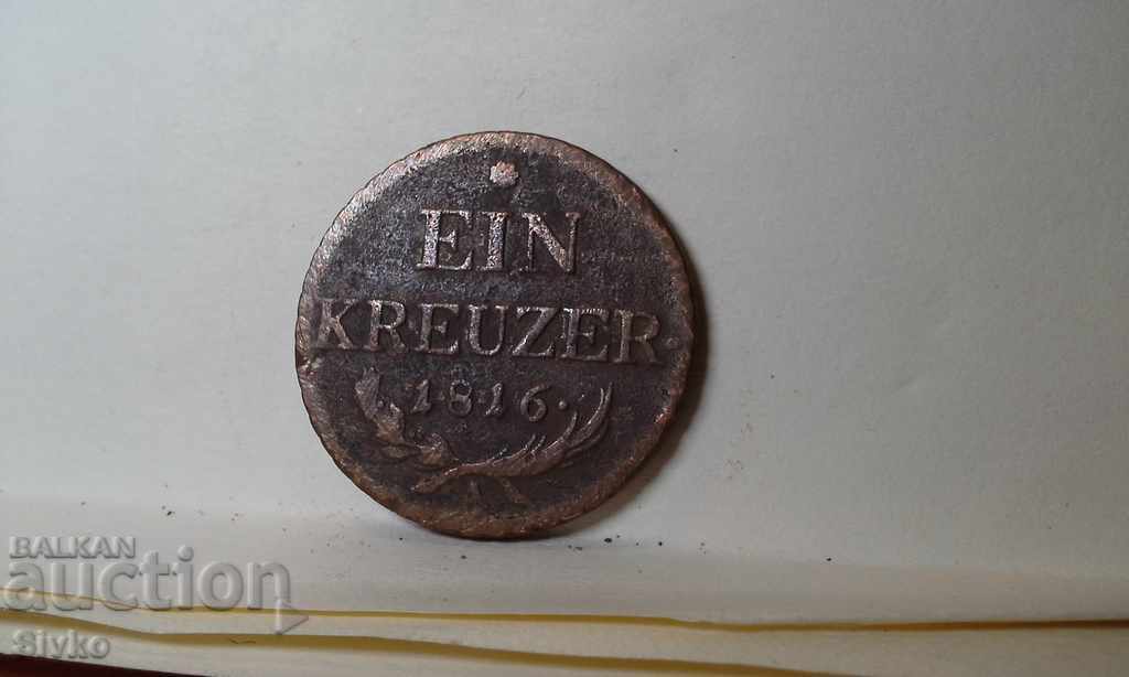 Coin Austria 1 Kreuzer 1816 letter A