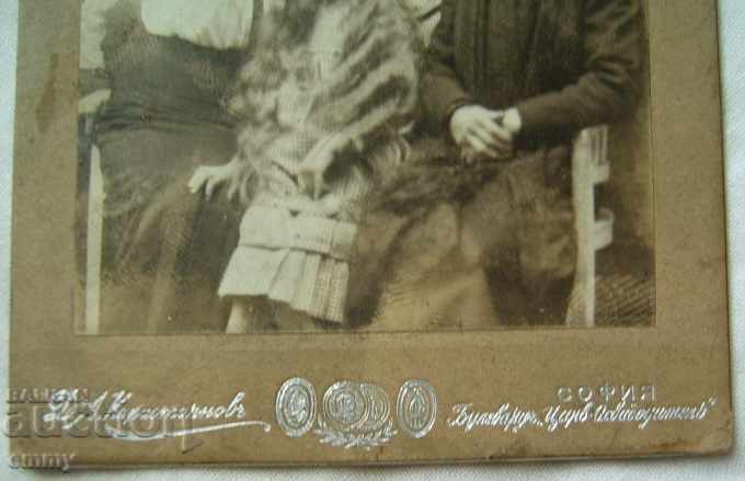 Auction Old small photo photography cardboard family D. Karastoyanov Auction Old small photo photography cardboard family D. Karastoyanov