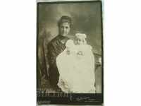 Old photo photography cardboard grandmother and baby F. Grabner 1912