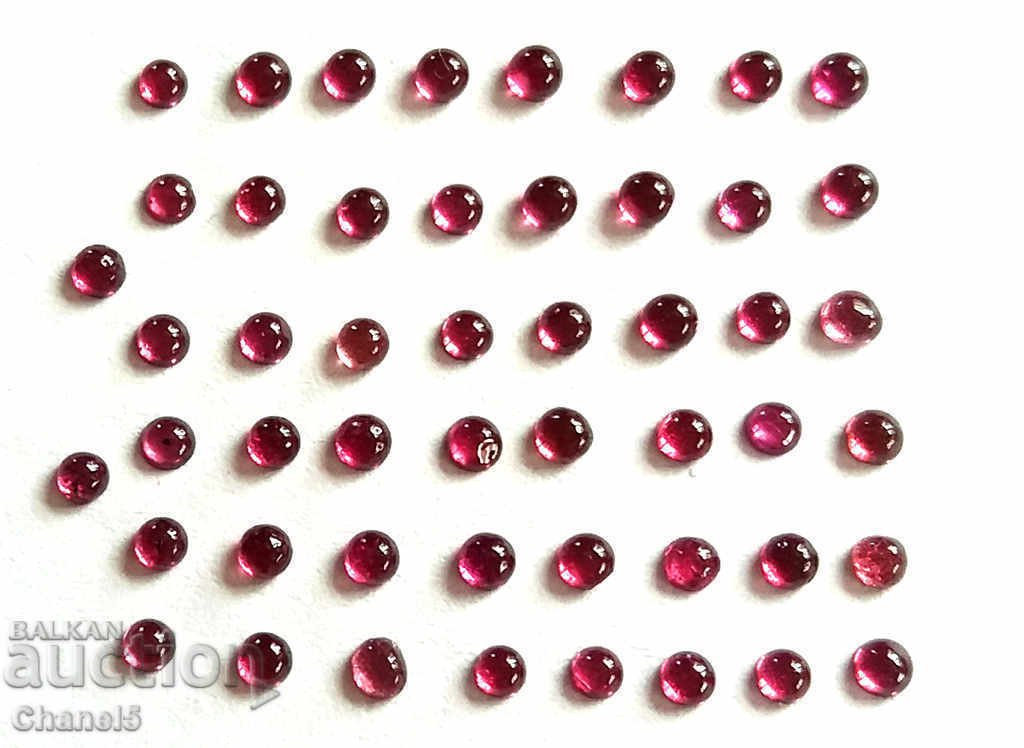 NATURAL GARNETS, RHODONITE - 50 pcs. CABOCHON (348) - 6 NATURAL GARNETS, RHODONITE - 50 pcs. CABOCHON (348) - 6