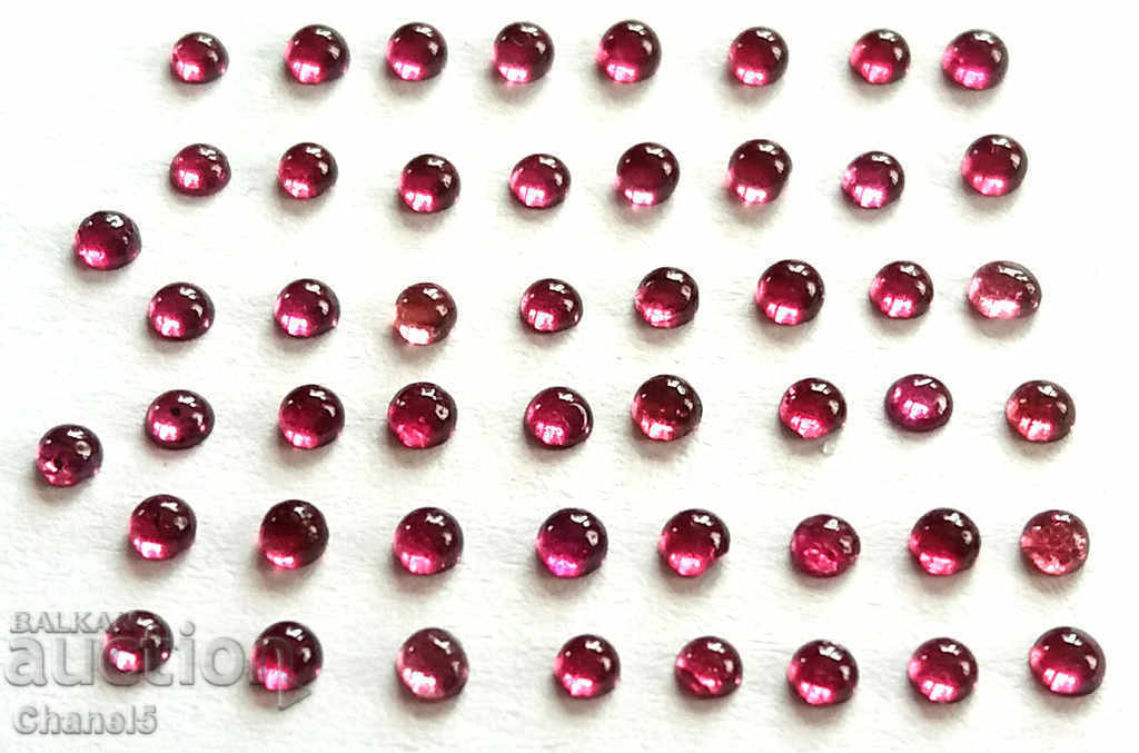 NATURAL GARNETS, RHODONITE - 50 pcs. CABOCHON (350) - 5 NATURAL GARNETS, RHODONITE - 50 pcs. CABOCHON (350) - 5