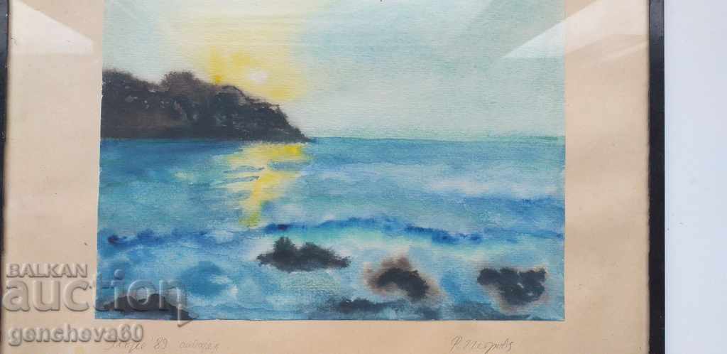 Author's painting "Sea" 1989. R. Petrova
