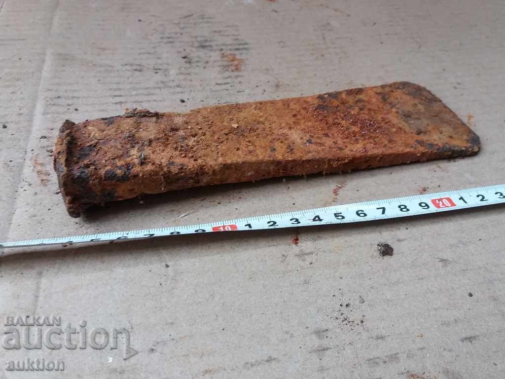 OLD MASSIVE FORGED DAGGER, WEDGE, WOOD AND METAL CUTTER - 5 OLD MASSIVE FORGED DAGGER, WEDGE, WOOD AND METAL CUTTER - 5