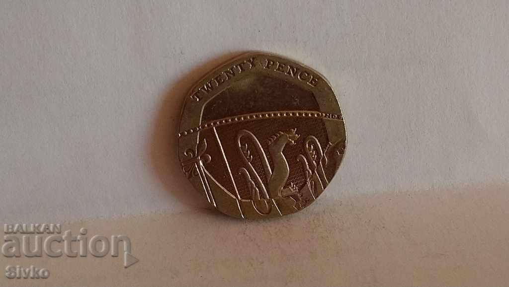 Новогодишно намаление Монета Великобритания 20 пенса 2010