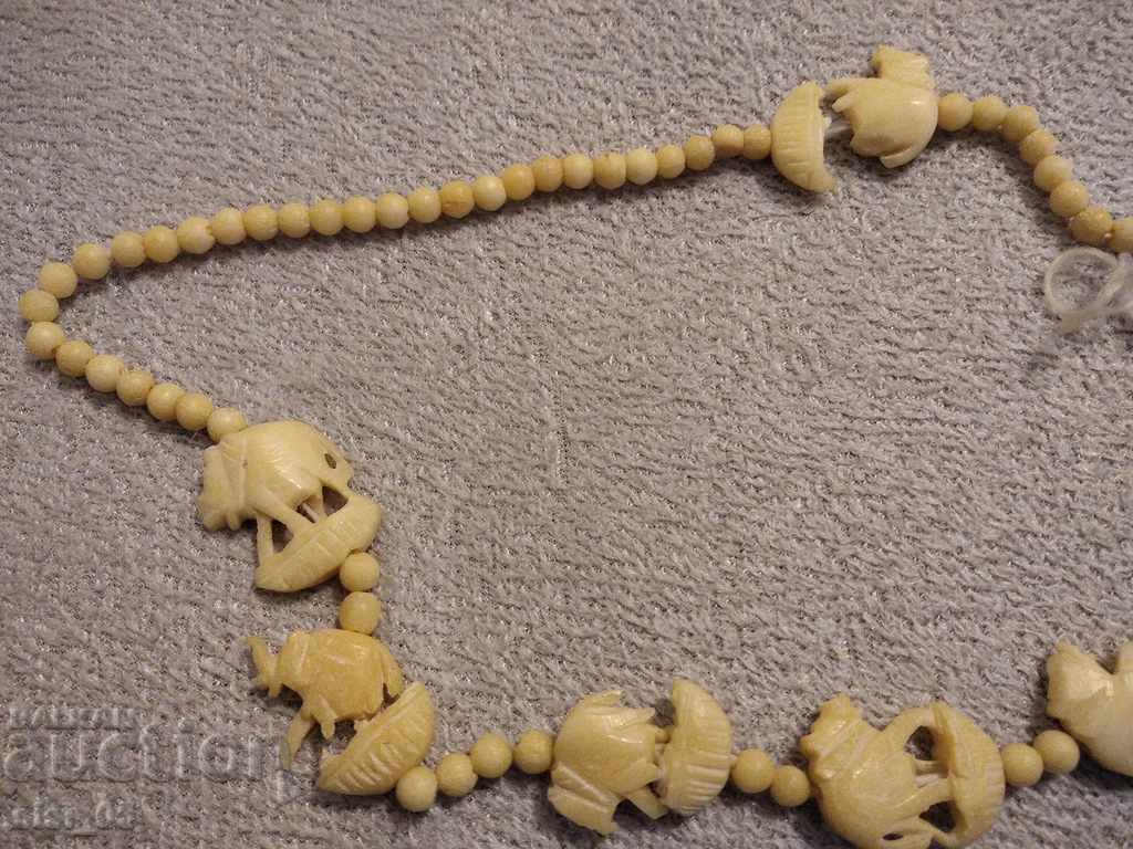Necklace, ivory figures, bone - 6