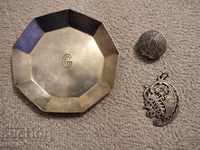 Old silverware niel button, pendant, plate
