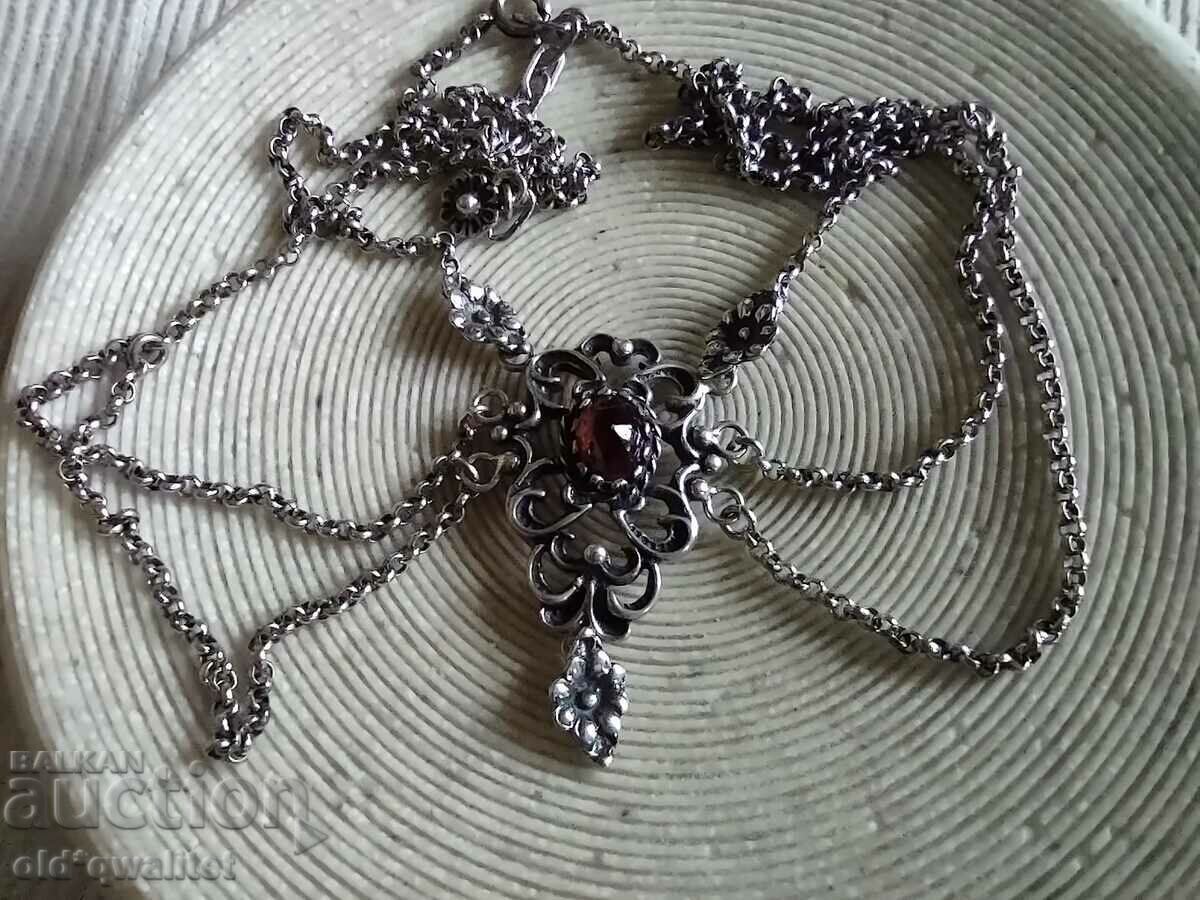 Silver BRACELET, necklace ALMANDINE Garnet, and silver 835 - 7 Silver BRACELET, necklace ALMANDINE Garnet, and silver 835 - 7