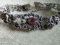 Silver set NECKLACE and BRACELET, ALMANDINE and silver 835