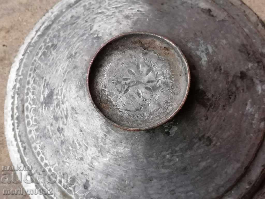 Hand-hammered copper lid from a copper copper pot - 6 Hand-hammered copper lid from a copper copper pot - 6