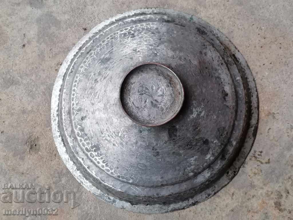 Hand-hammered copper lid from a copper copper pot - 7 Hand-hammered copper lid from a copper copper pot - 7