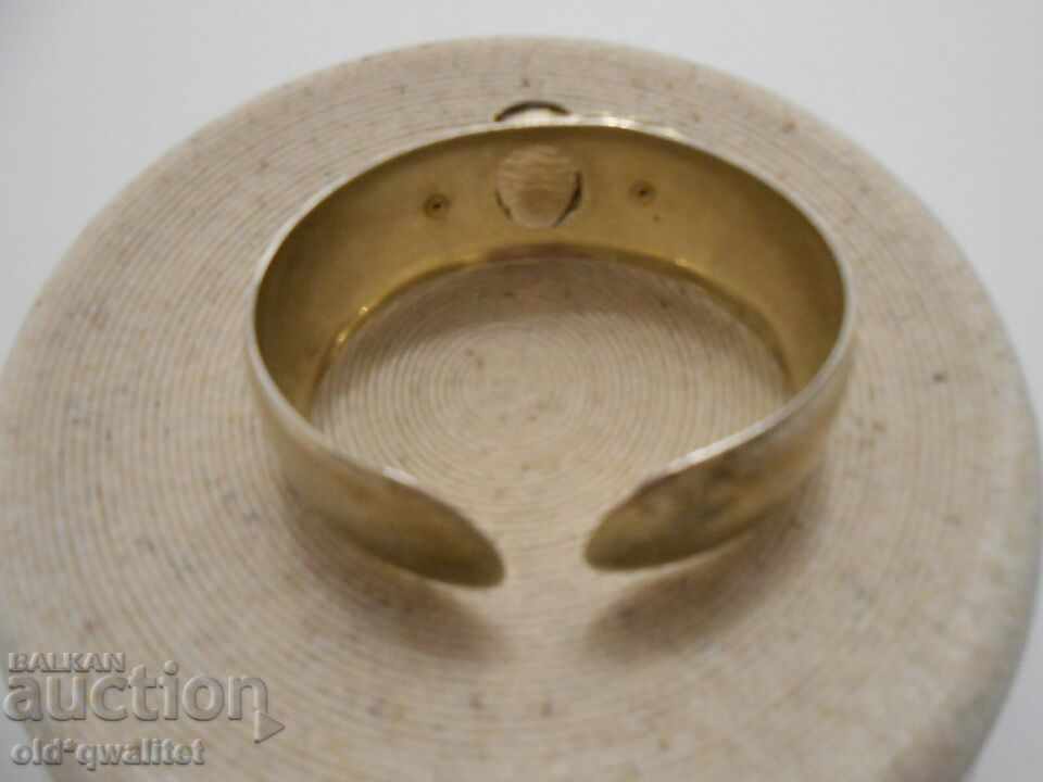 Masterful silver bracelet, Silver 835 with est. stone, stamps - 5 Masterful silver bracelet, Silver 835 with est. stone, stamps - 5