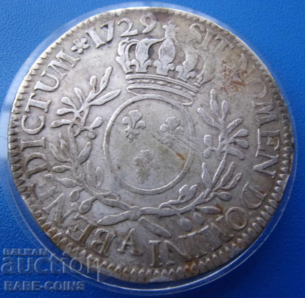 France Louis XV 1 ECU 1729 A Rare Original