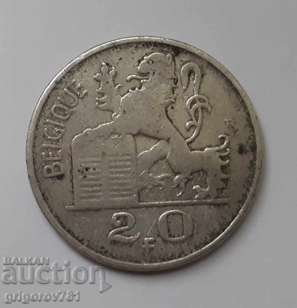 20 francs silver Belgium 1950 - silver coin