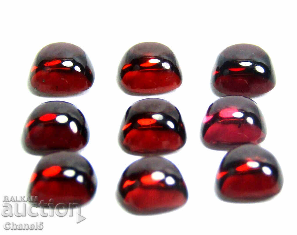 NATURAL GARNETS, ALMANDIN - 9 pcs. CABOCHON (91) with price 6.90 BGN | € 3.53
