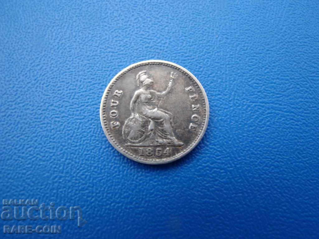 IX (18) Anglia 4 Pennies 1854 Rare