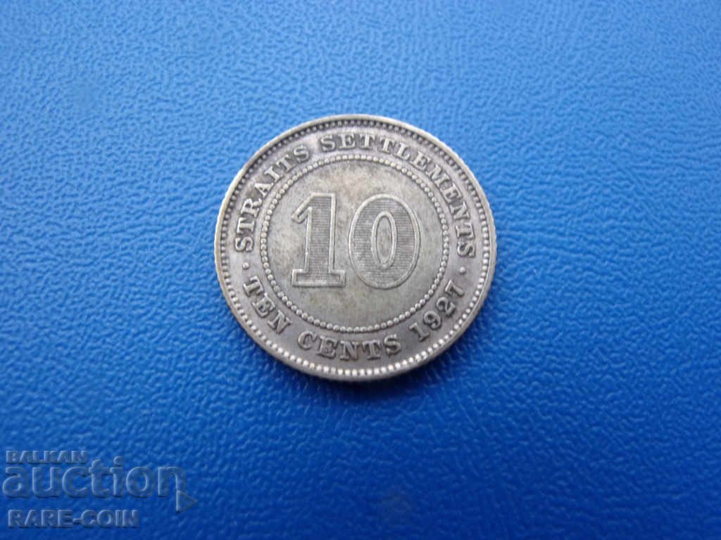 IX (20) Așezare dreaptă 10 Cent 1927 Rare de argint