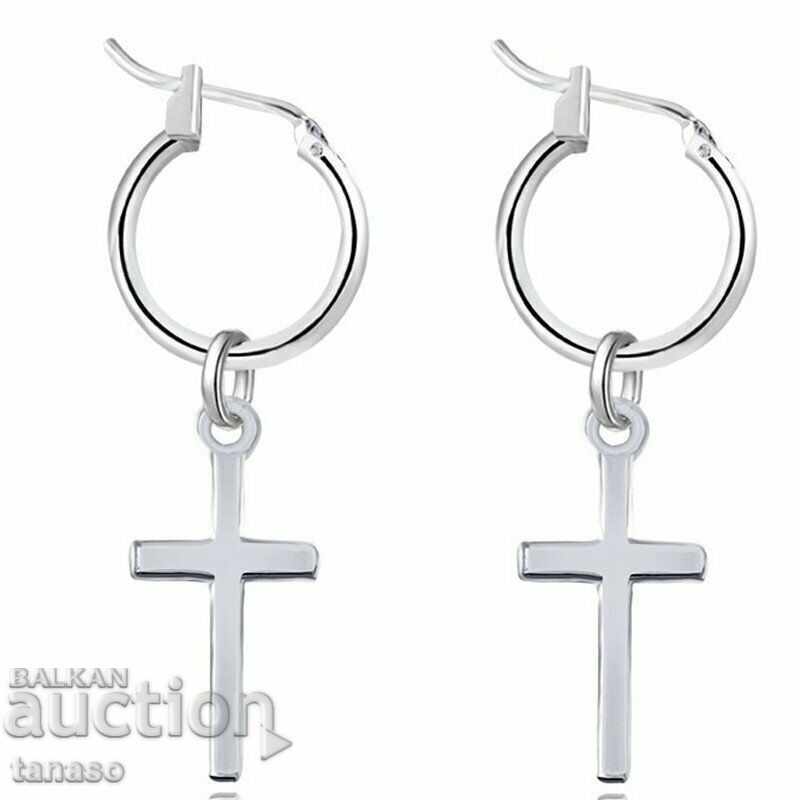 Stainless steel earrings - cross, hoop, hanging
