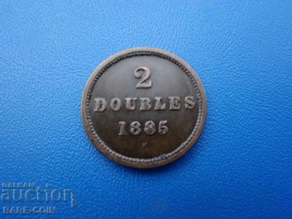 IX (40) Guernsey 2 Double 1885 Rare