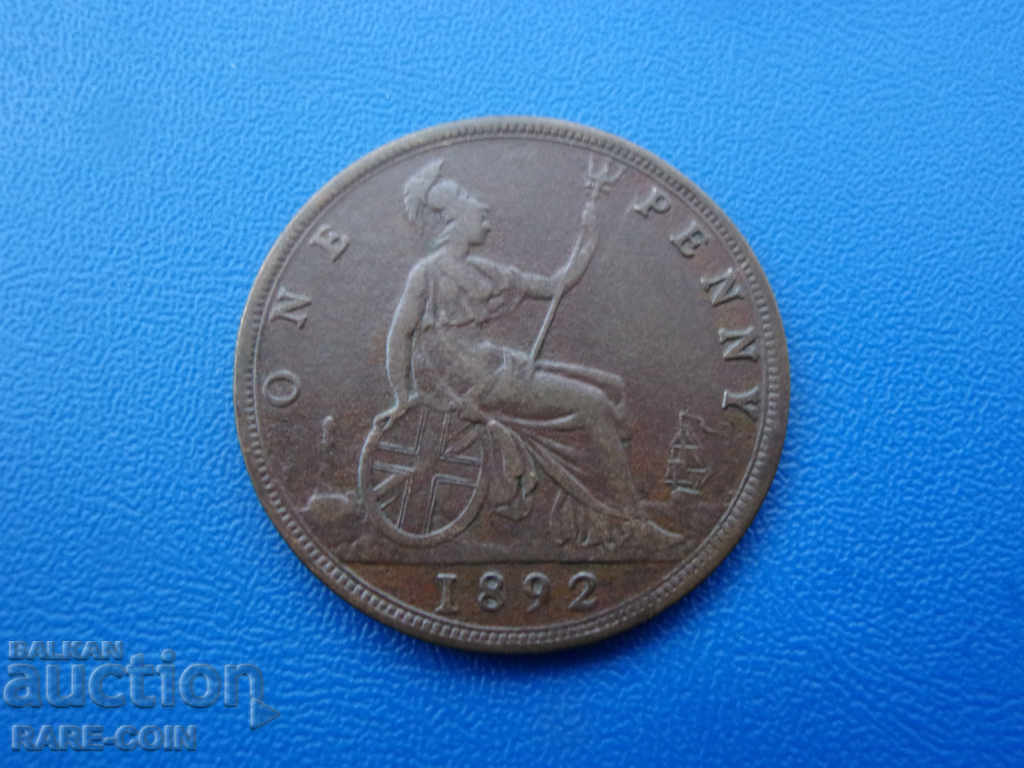 IX (86) England 1 Penny 1892 Rare