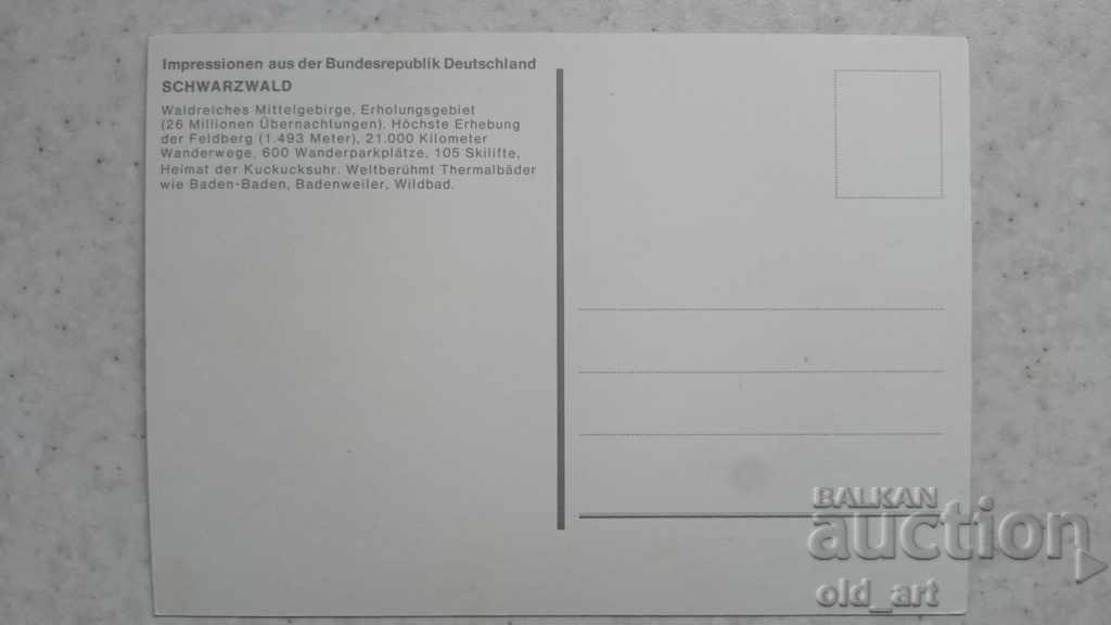 Carte poștală - Pădurea Neagră cu preț 0.50 BGN | € 0.26 Carte poștală - Pădurea Neagră cu preț 0.50 BGN | € 0.26