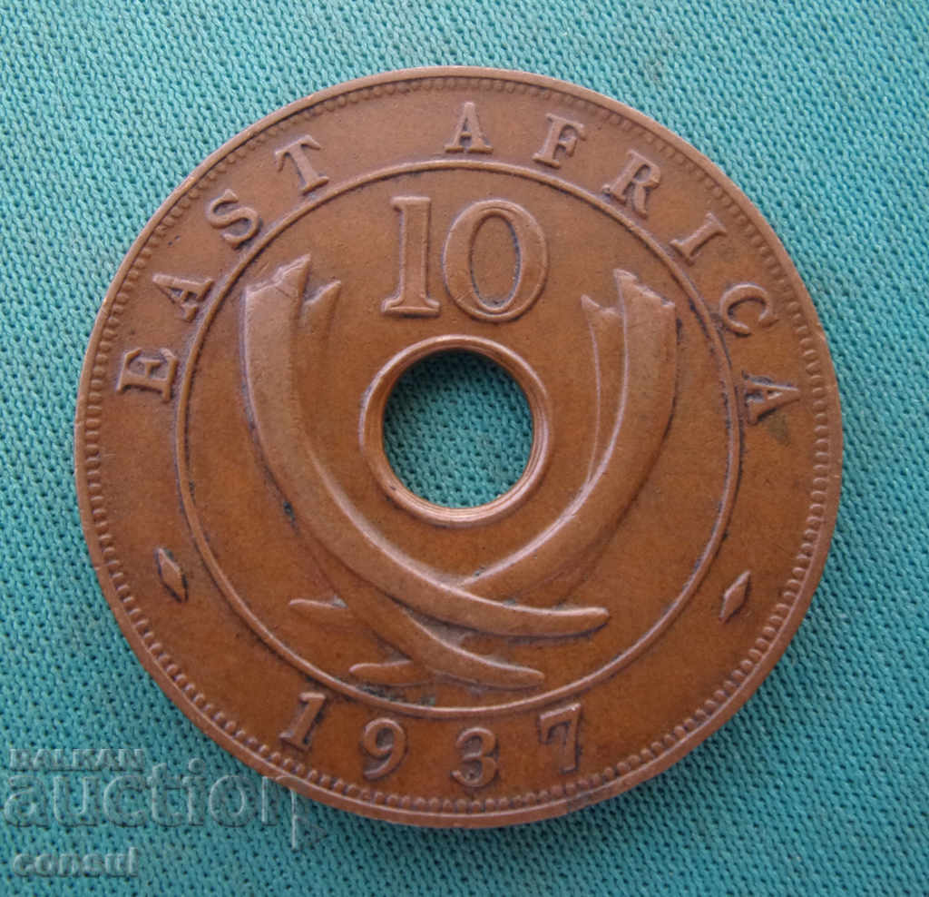 Africa de Est britanică 10 Cent 1937 Rare