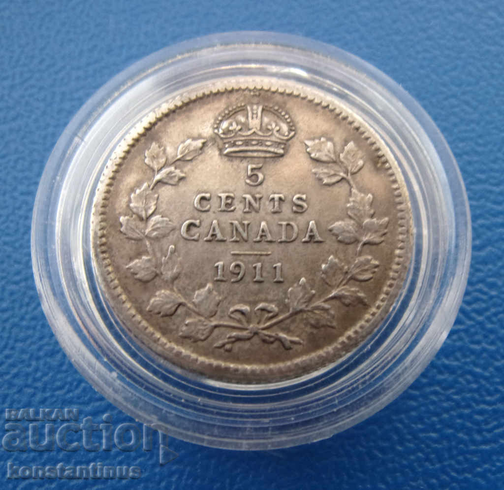 Canada 5 Cent 1911 XF Rare cu preț € 12.78 | 25.00 BGN Canada 5 Cent 1911 XF Rare cu preț € 12.78 | 25.00 BGN