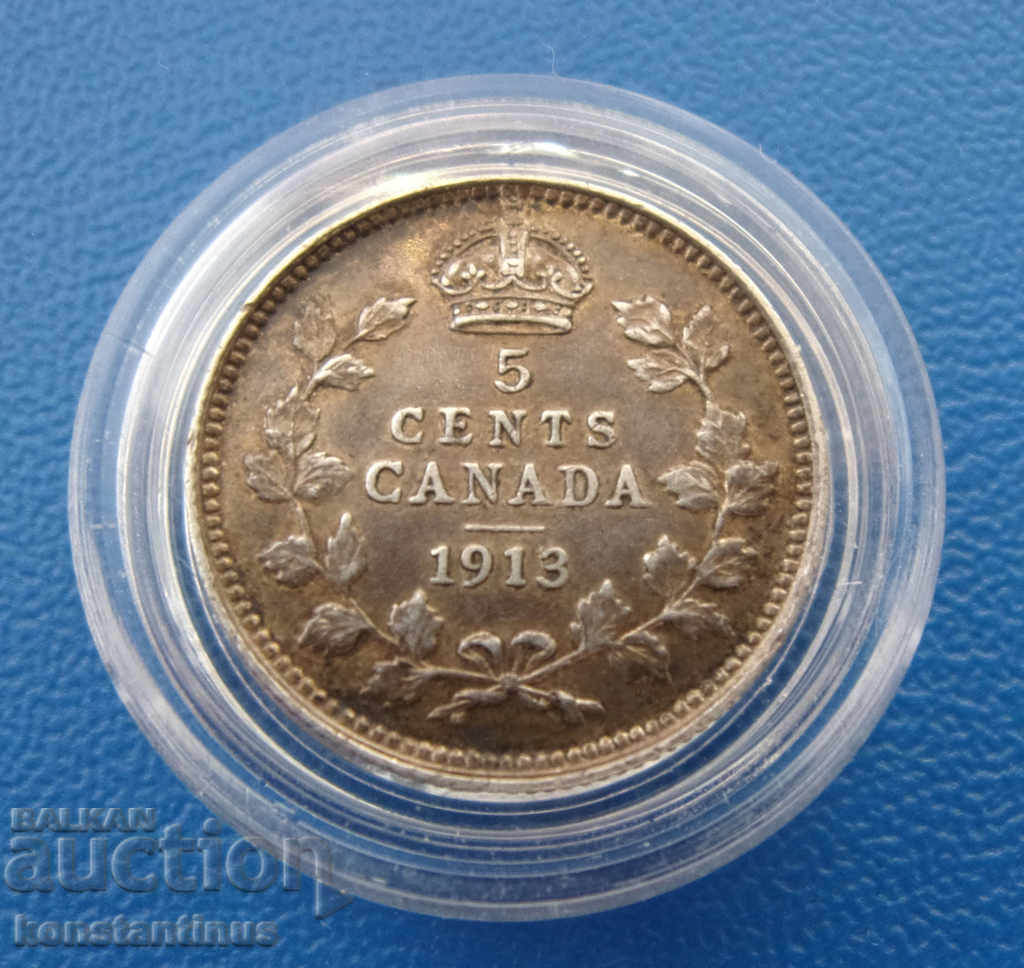 Canada 5 Cent 1913 XF Rare