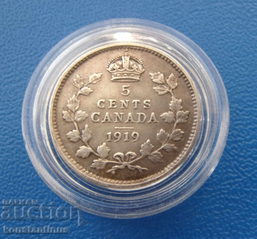 Canada 5 Cent 1919 VF Σπάνια