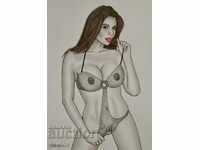 Картина рисувана голо момиче жена секси акт гола