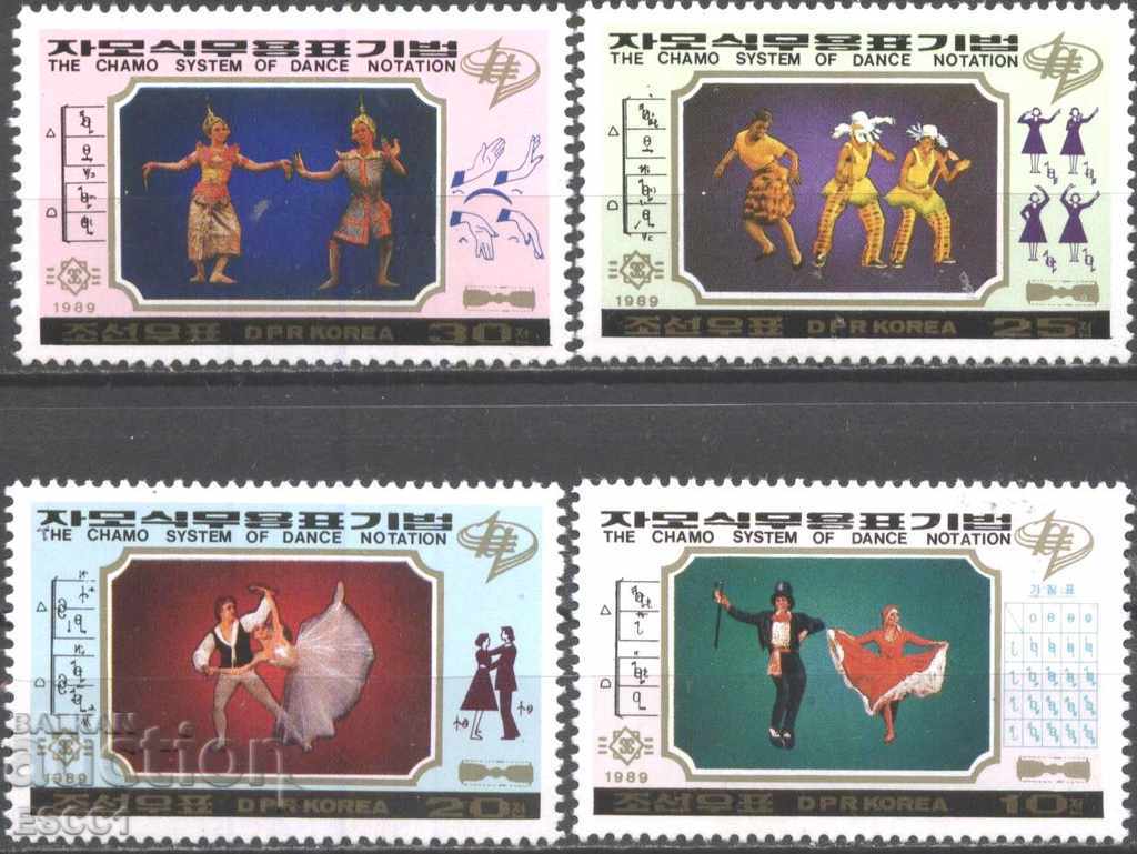 Mărci pure Art Ballet Dance 1989 din Coreea de Nord