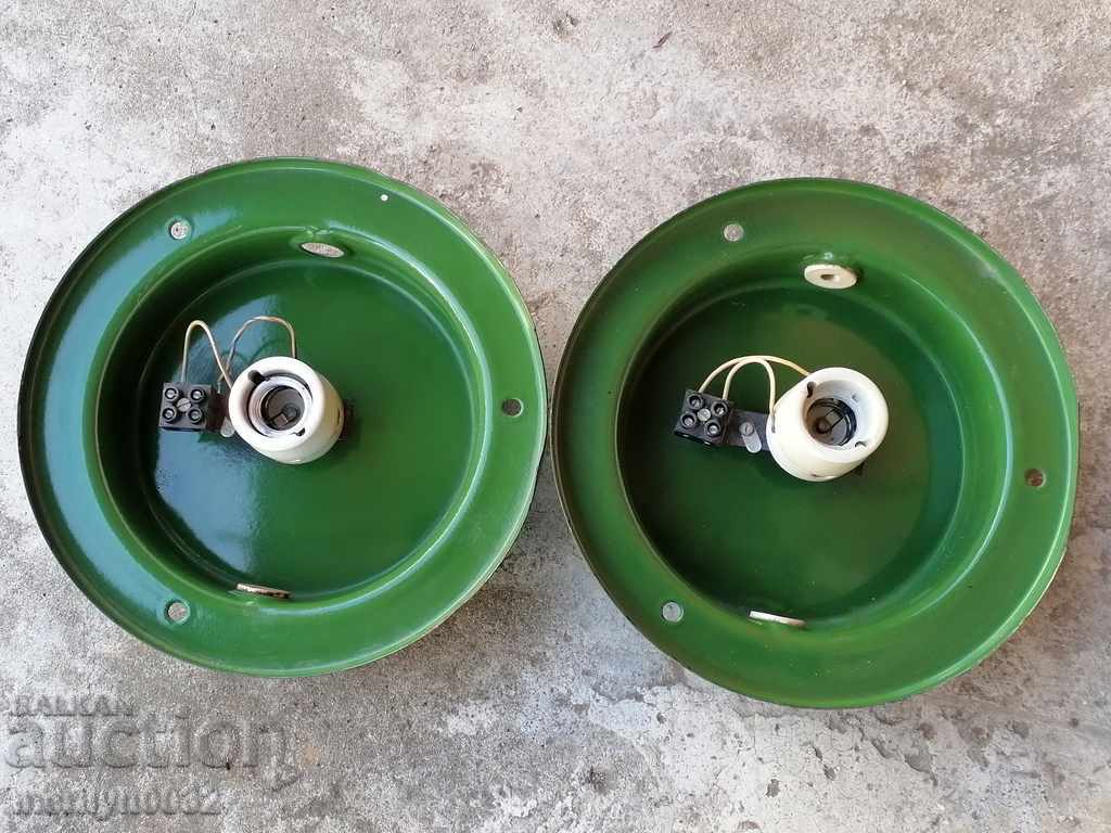 Lamp enamel 2 PIECES body reflector socket 70s PRC with price 69.00 BGN | € 35.28 Lamp enamel 2 PIECES body reflector socket 70s PRC with price 69.00 BGN | € 35.28
