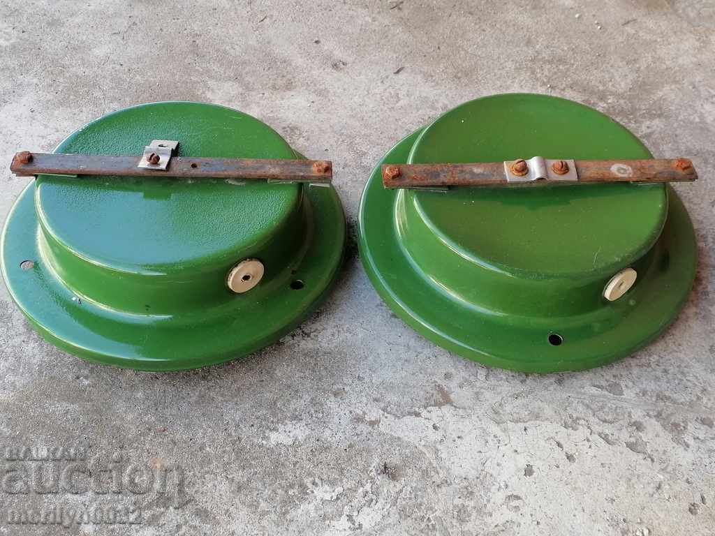 Auction Lamp enamel 2 PIECES body reflector socket 70s PRC Auction Lamp enamel 2 PIECES body reflector socket 70s PRC