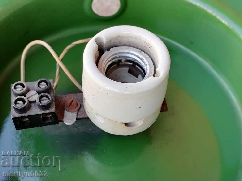 Lamp enamel 2 PIECES body reflector socket 70s PRC - 7 Lamp enamel 2 PIECES body reflector socket 70s PRC - 7