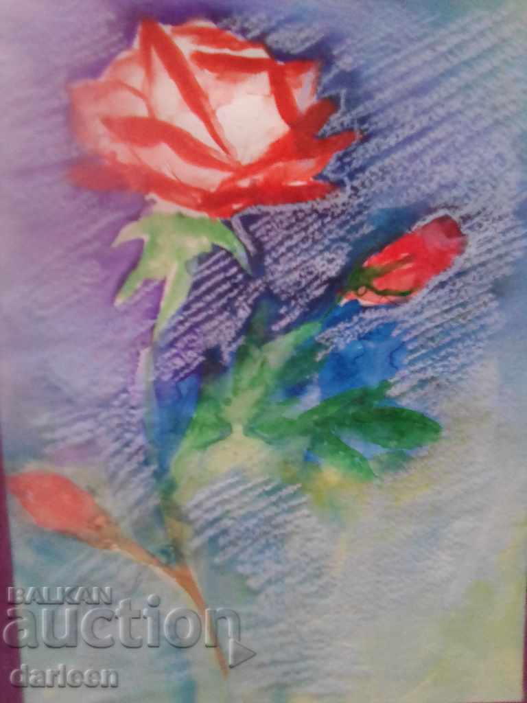 Ένα κλαδί με κόκκινα τριαντάφυλλα, P. Stoeva