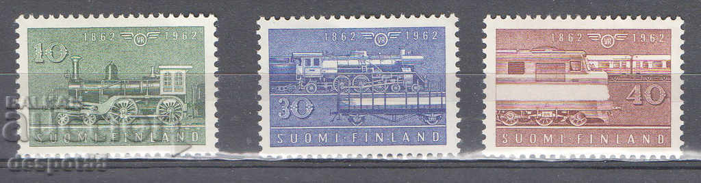 1962. Финландия. 100 г. железопътен транспорт.