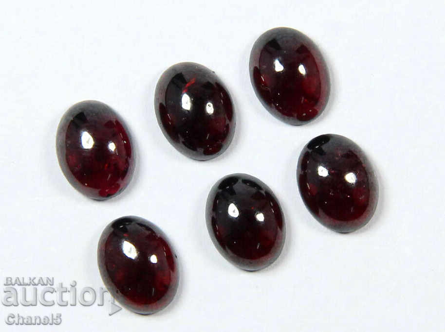 NATURAL GARNETS, RHODONITE - 6 pcs. Oval Cabochon (186) with price 6.90 BGN | € 3.53