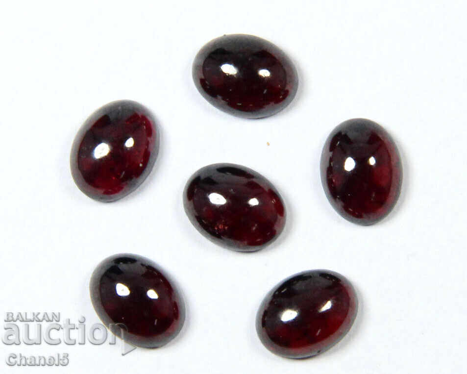 NATURAL GARNETS, RHODONITE - 6 pcs. Oval Cabochon (187) with price 9.90 BGN | € 5.06 NATURAL GARNETS, RHODONITE - 6 pcs. Oval Cabochon (187) with price 9.90 BGN | € 5.06