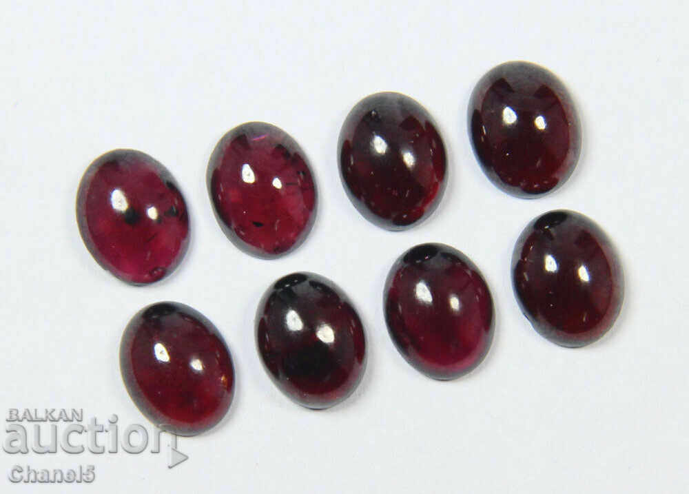 NATURAL GARNETS, RHODONITE - 8 pcs. Oval Cabochon (188) with price 9.00 BGN | € 4.60