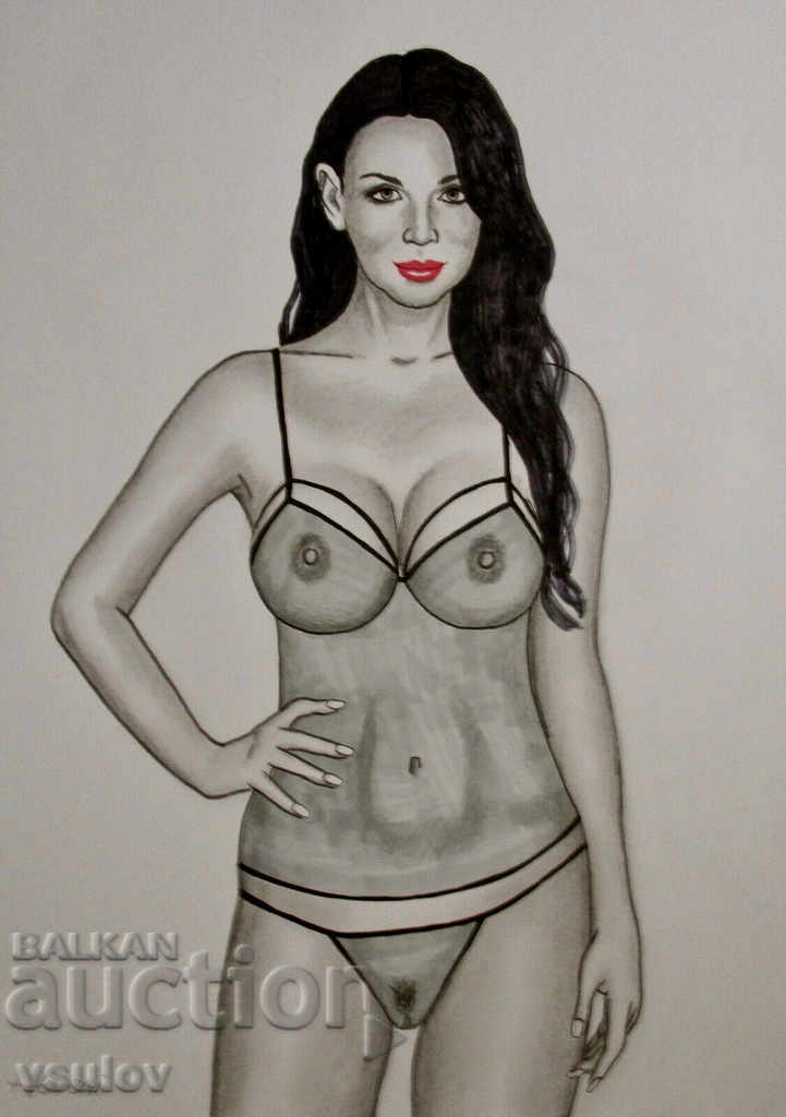 Picture painted naked girl woman sexy nude act