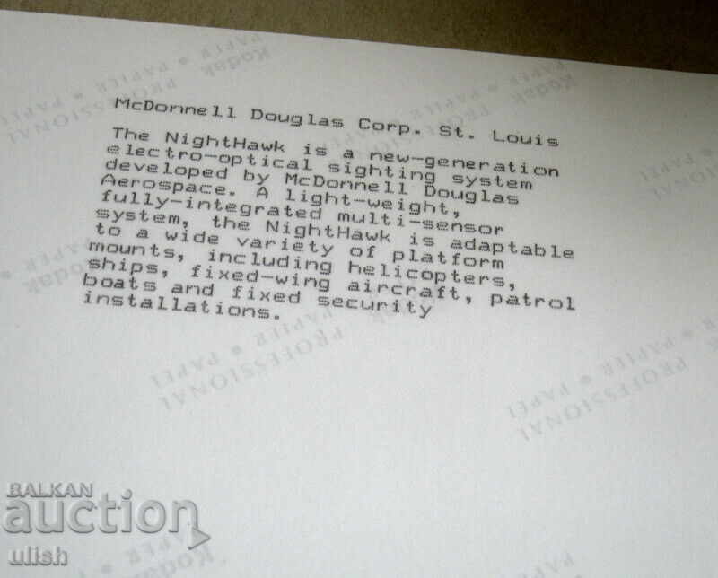 Аукцион 1980 McDonnell Douglas космос проект визьор прес фото Аукцион 1980 McDonnell Douglas космос проект визьор прес фото
