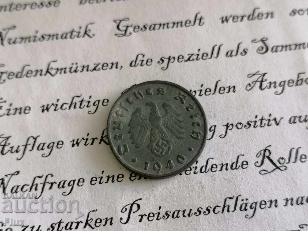 Reich coin - Germany - 10 pfennigs 1940; D series with price 6.00 BGN | € 3.07 Reich coin - Germany - 10 pfennigs 1940; D series with price 6.00 BGN | € 3.07
